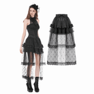 Darkinlove Women's Gothic Diamond Lace Splice Layered Tutu Skirt