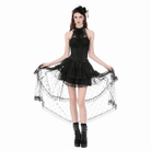 Darkinlove Women's Gothic Diamond Lace Splice Layered Tutu Skirt