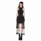 Darkinlove Women's Gothic Diamond Lace Splice Layered Tutu Skirt