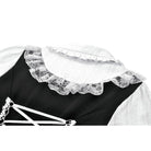 Darkinlove Women's Gothic Doll Collar Faux Two-Piece Long Sleeved Dress