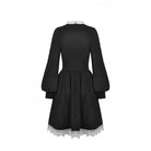 Darkinlove Women's Gothic Doll Collar Puff Sleeved Bowknot Dress