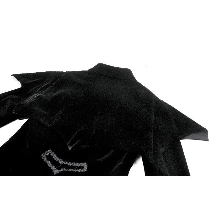 Darkinlove Women's Gothic Double-breasted Batwinged Velvet Coat
