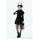 Darkinlove Women's Gothic Double-breasted Batwinged Velvet Coat