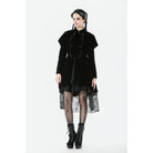 Darkinlove Women's Gothic Double-breasted Batwinged Velvet Coat