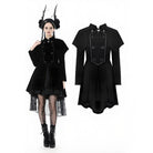 Darkinlove Women's Gothic Double-breasted Batwinged Velvet Coat