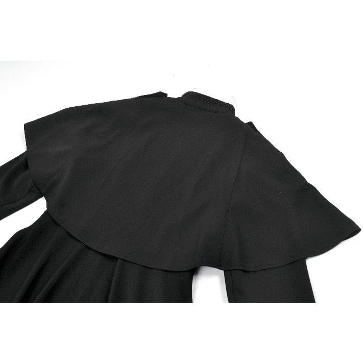 Darkinlove Women's Gothic Double-breasted High/Low Stand Collar Coat