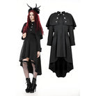 Darkinlove Women's Gothic Double-breasted High/Low Stand Collar Coat