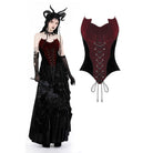 Darkinlove Women's Gothic Double Color Bat Overbust Corset