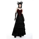 Darkinlove Women's Gothic Double Color Bat Overbust Corset