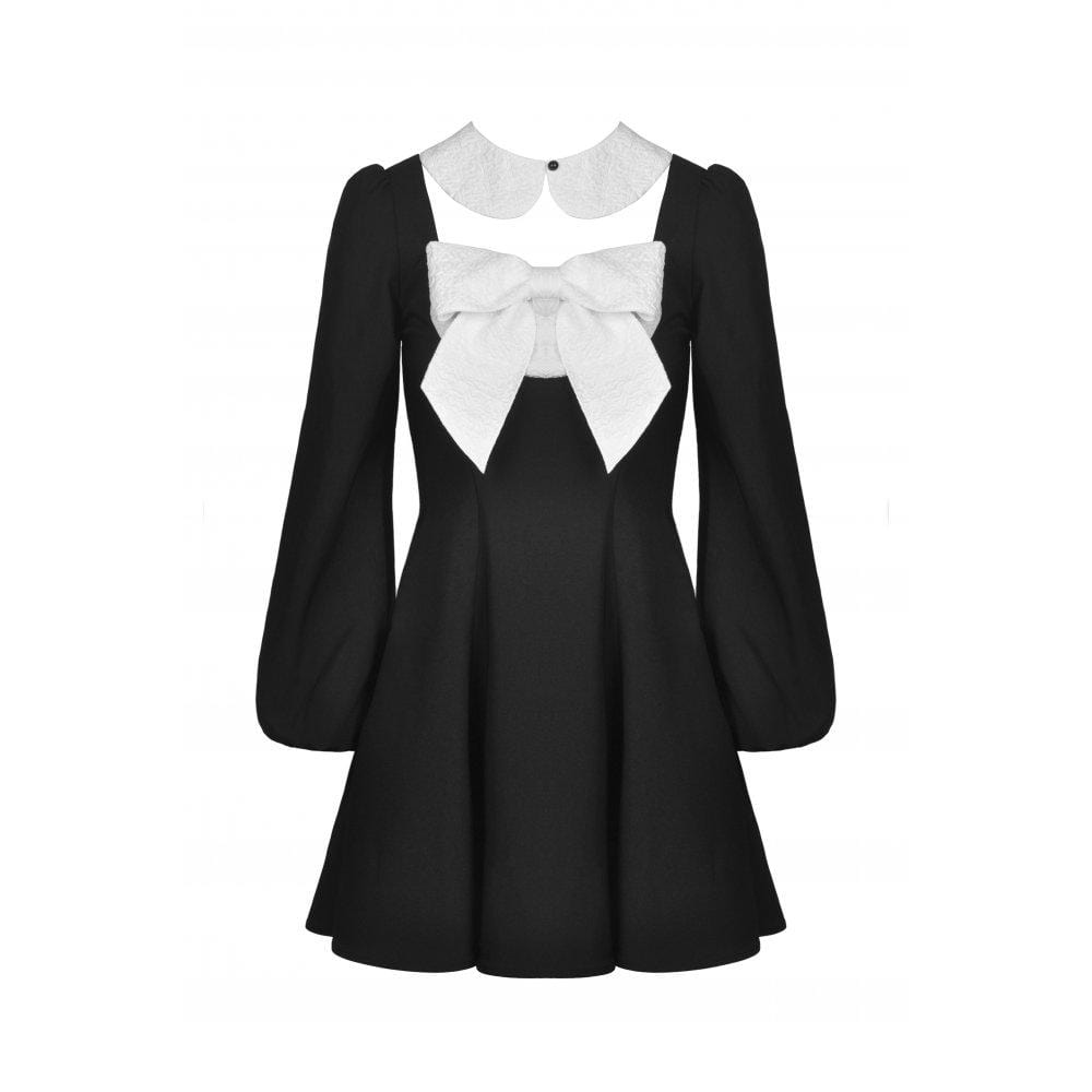 Darkinlove Women's Gothic Double Color Bowknot Dress