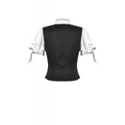 Darkinlove Women's Gothic Double Color Lace Ruffled Stand Collar Shirt