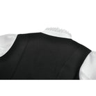 Darkinlove Women's Gothic Double Color Lace Ruffled Stand Collar Shirt