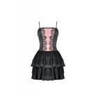 Darkinlove Women's Gothic Double Color Layered Slip Dress