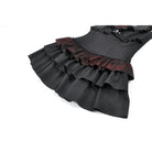 Darkinlove Women's Gothic Double Color Ruffled Short Sleeve Dress