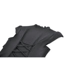 Darkinlove Women's Gothic Double Color Ruffled Short Sleeve Dress