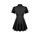 Darkinlove Women's Gothic Double Color Turn-down Collar Puff Short Sleeve Dress