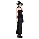 Darkinlove Women's Gothic Draped Tassel Velvet Mermaid Skirt