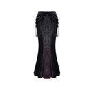 Darkinlove Women's Gothic Draped Tassel Velvet Mermaid Skirt