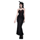 Darkinlove Women's Gothic Draped Tassel Velvet Mermaid Skirt