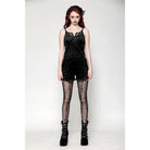 Darkinlove Women's Gothic Embossed Velvet Tank Top