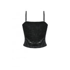 Darkinlove Women's Gothic Embossed Velvet Tank Top