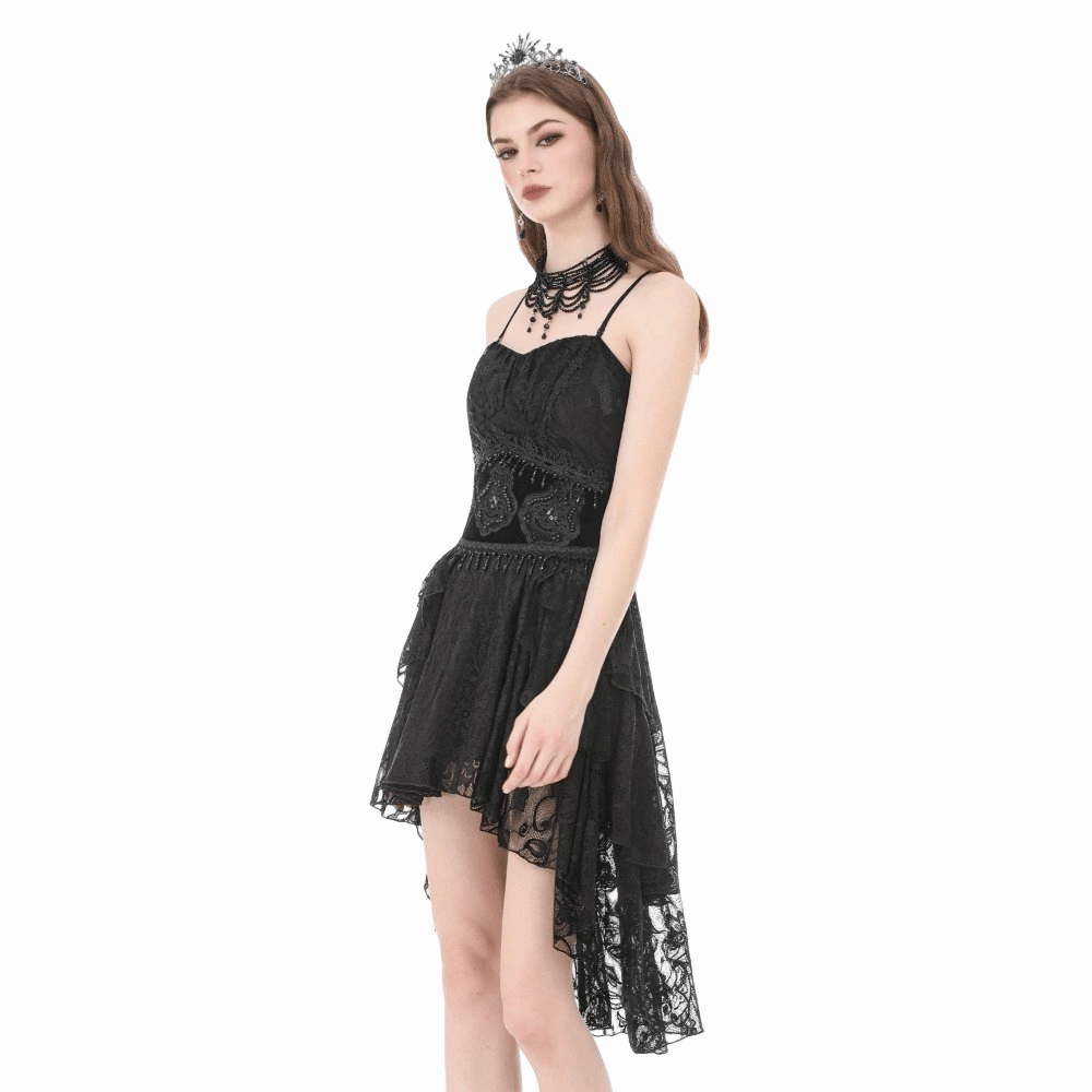 Darkinlove Women's Gothic Embroidered Beaded Tassels Girdle