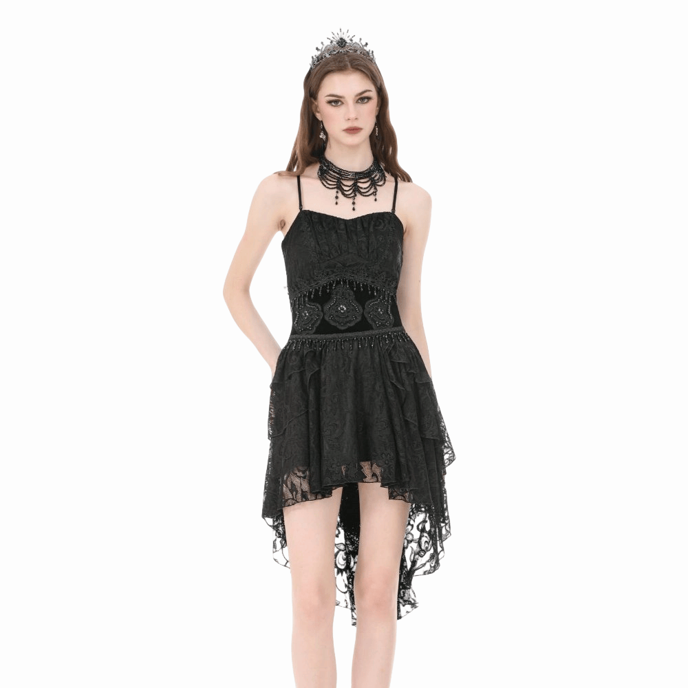 Darkinlove Women's Gothic Embroidered Beaded Tassels Girdle