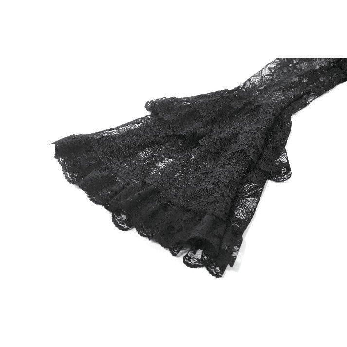 Darkinlove Women's Gothic Embroidered Cross Flared Sleeved Dress