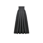 Darkinlove Women's Gothic Embroidered Gathered Maxi Skirt