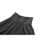 Darkinlove Women's Gothic Embroidered Gathered Maxi Skirt