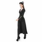 Darkinlove Women's Gothic Embroidered Gathered Maxi Skirt