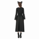 Darkinlove Women's Gothic Embroidered Gathered Maxi Skirt