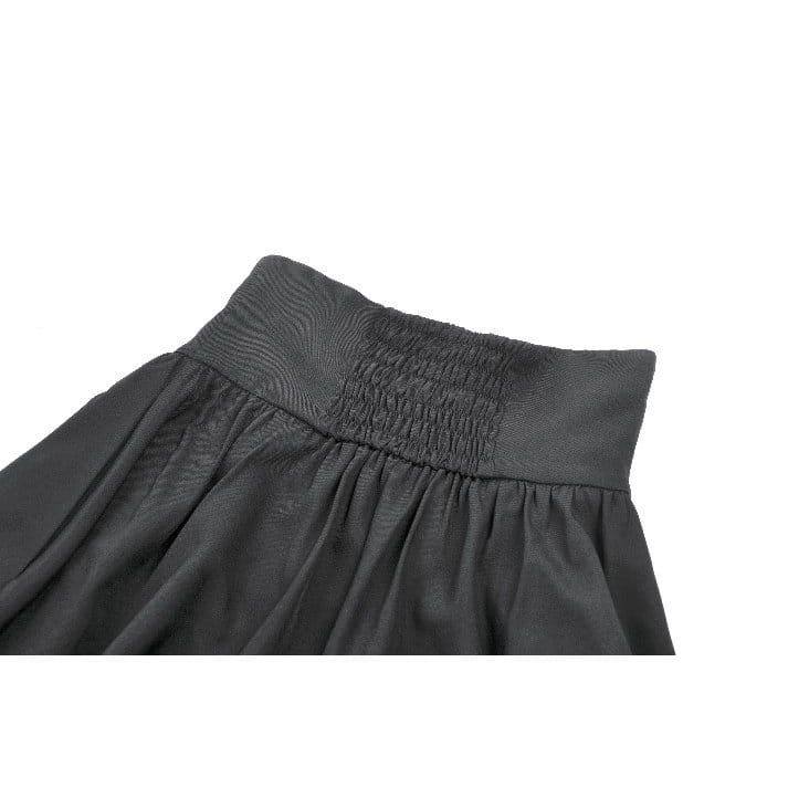Darkinlove Women's Gothic Embroidered Gathered Maxi Skirt