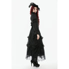 Darkinlove Women's Gothic Embroidered High-Waist Layered Cake Skirt