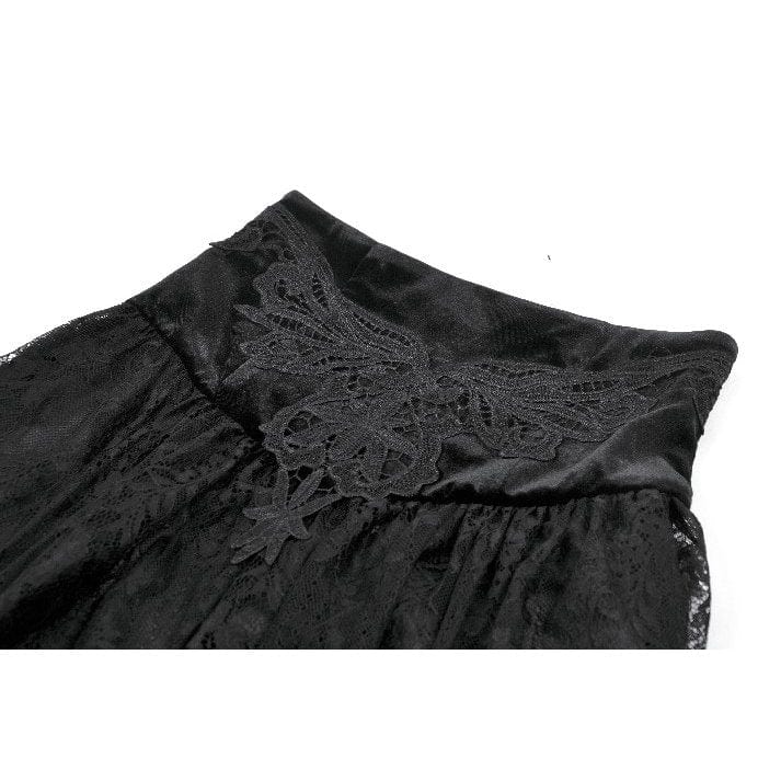 Darkinlove Women's Gothic Embroidered High-Waist Layered Cake Skirt