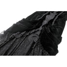 Darkinlove Women's Gothic Embroidered Lace Hem Ruched Slip Dress