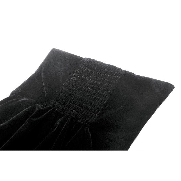 Darkinlove Women's Gothic Embroidered Lace Hem Ruched Slip Dress