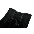 Darkinlove Women's Gothic Embroidered Lace Splice Velvet Mermaid Skirt