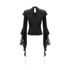 Darkinlove Women's Gothic Embroidered Mesh Splice Sheer Velvet Top