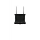 Darkinlove Women's Gothic Embroidered Ruffled Velvet Bustier