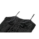 Darkinlove Women's Gothic Embroidered Ruffled Velvet Bustier