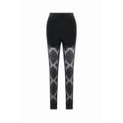 Darkinlove Women's Gothic Embroidered Sheer Lace Patchwork Leggings