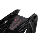 Darkinlove Women's Gothic Embroidered Square Neck Bell Sleeve Velvet Short Dress