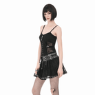 Darkinlove Women's Gothic Eyelet Buckle Straps Chained Short Skirt