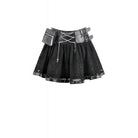 Darkinlove Women's Gothic Eyelet Buckle Straps Chained Short Skirt