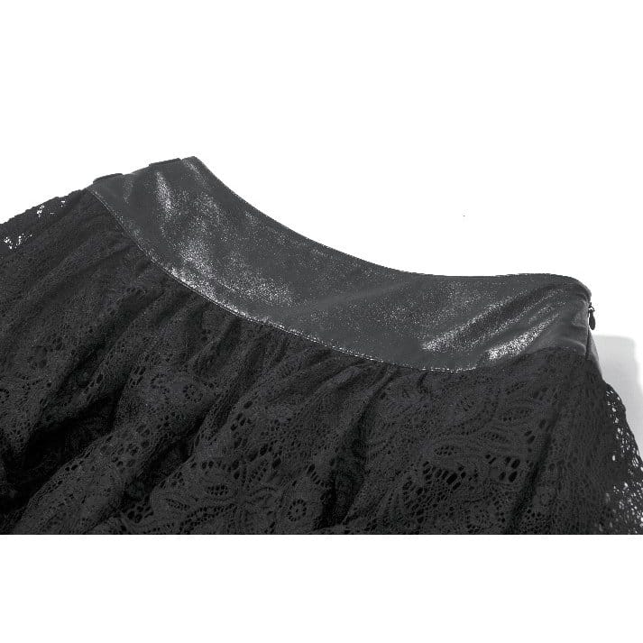 Darkinlove Women's Gothic Eyelet Buckle Straps Chained Short Skirt