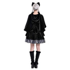 Darkinlove Women's Gothic Faux Fur Trim Cat Ears Hooded Velvet Cape