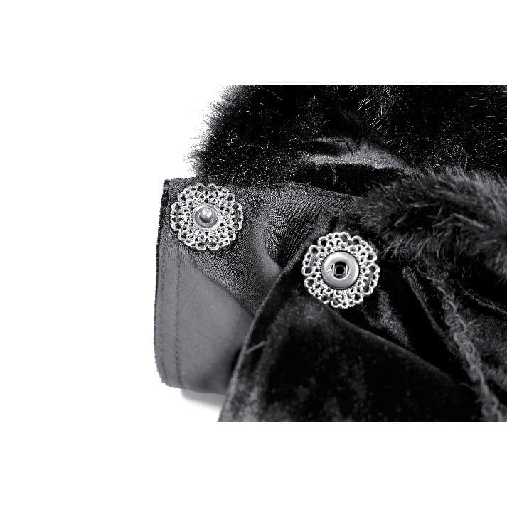 Darkinlove Women's Gothic Faux Fur Trim Cat Ears Hooded Velvet Cape