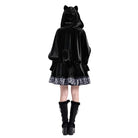 Darkinlove Women's Gothic Faux Fur Trim Cat Ears Hooded Velvet Cape