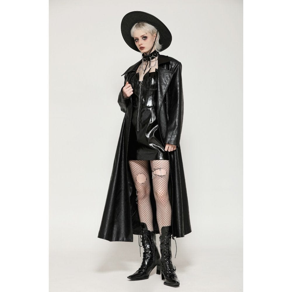 Darkinlove Women's Gothic Faux Leather Studs Coat